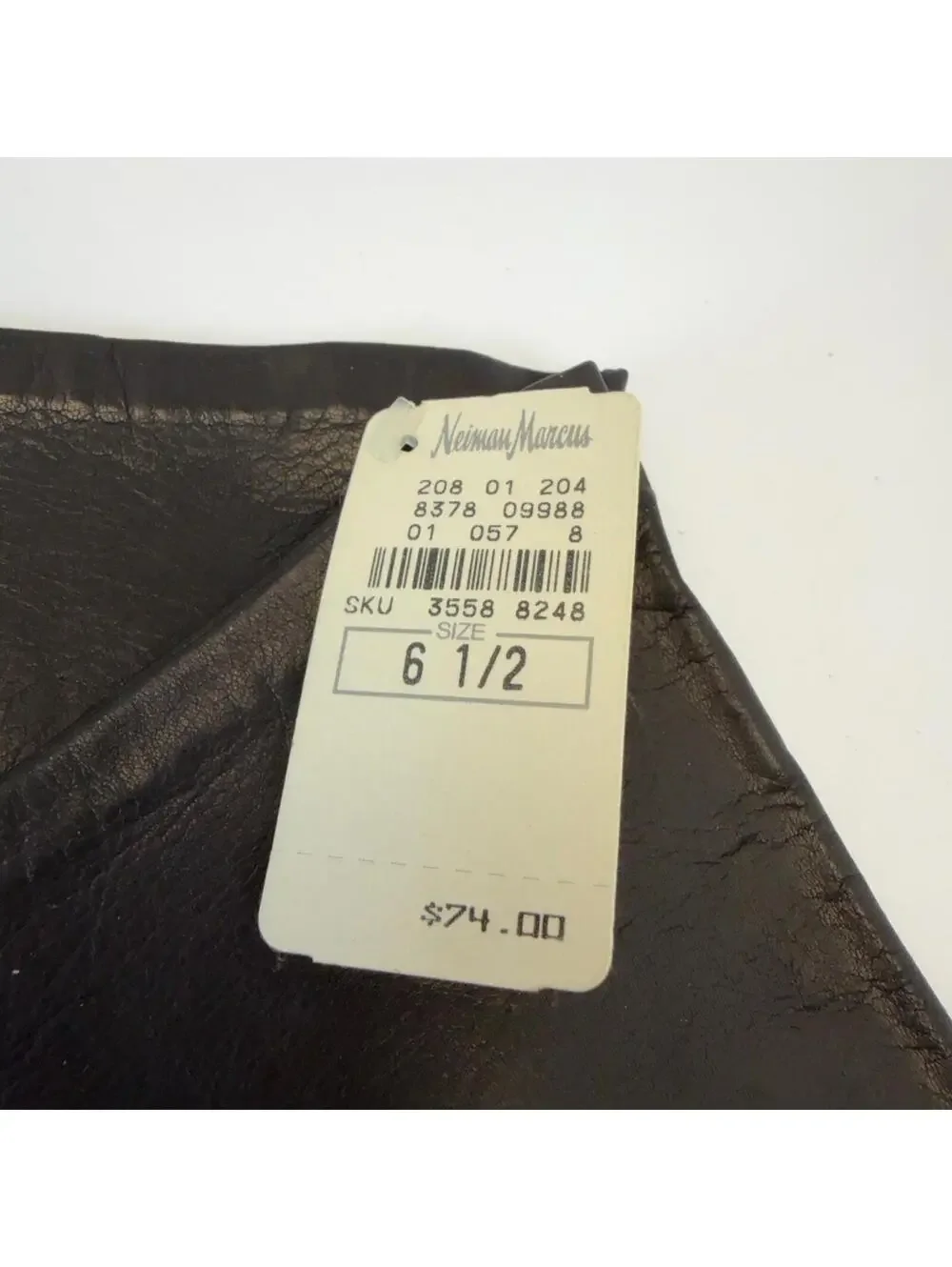 Neiman‎ Marcus Leather Gloves 6 1/2 Black 100% Silk Lining Made in Italy